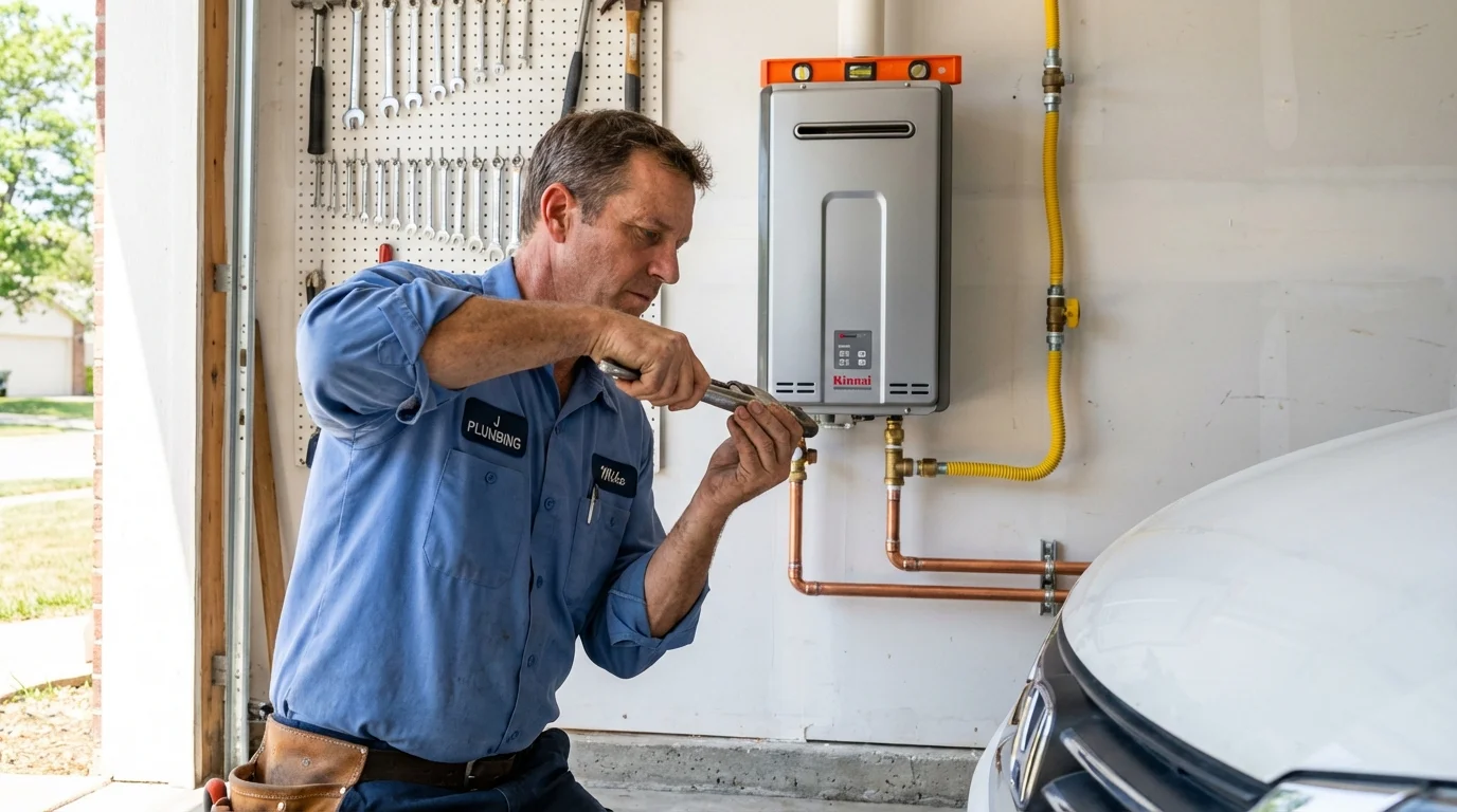 Tankless water heater installation by a Johns Plumbing LLC plumber in Townshend